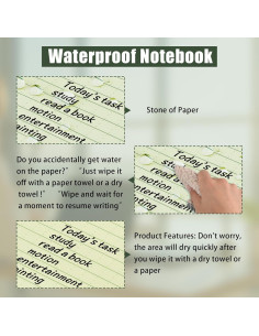 Paquete de 5 Cuadernos Impermeables HUOMAQFAN 3x5 Verde 2