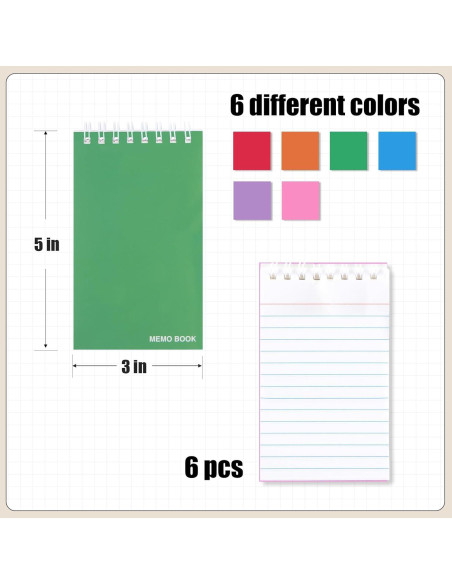 Koogel 6 Cuadernos Espirales Universitarios 3x5 cm Multicolor