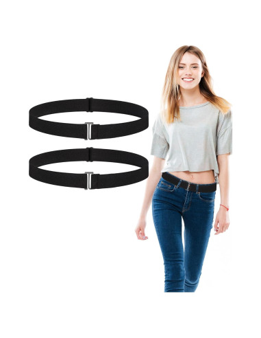 Cinturones Elásticos Invisibles SATINIOR 2 Piezas Negro