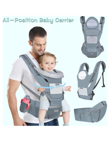 Portabebés Ergonómico YSSKTC Gris Oscuro 3.2-20.4 kg