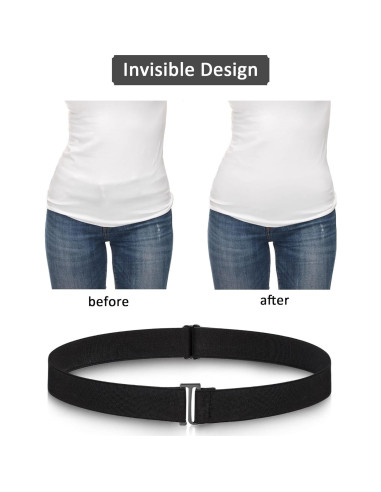 Cinturones Elásticos Invisibles SATINIOR 2 Piezas Negro