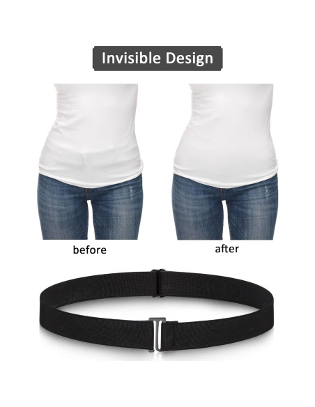 Cinturones Elásticos Invisibles SATINIOR 2 Piezas Negro