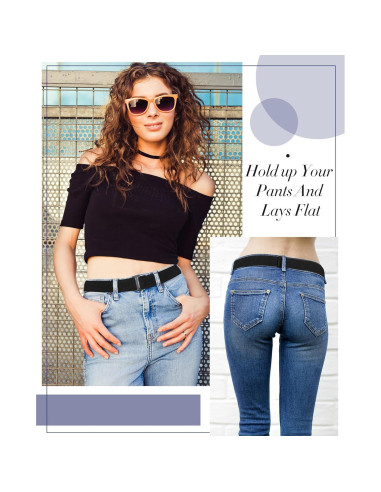 Cinturones Elásticos Invisibles SATINIOR 2 Piezas Negro