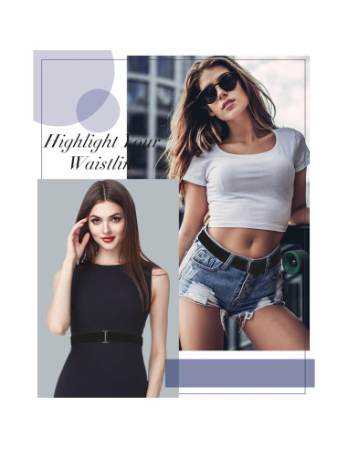 Cinturones Elásticos Invisibles SATINIOR 2 Piezas Negro