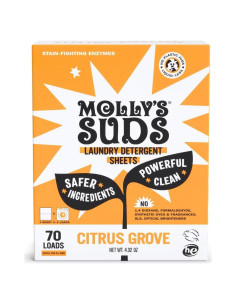 Hojas de Detergente para Ropa Molly's Suds 70 Lavados Bosque Cítrico