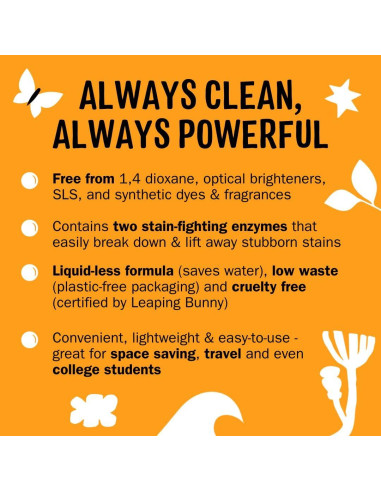 Hojas de Detergente para Ropa Molly's Suds 70 Lavados Bosque Cítrico