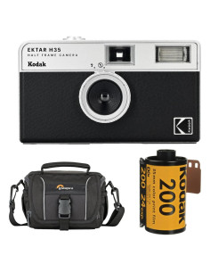 Cámara de película Kodak EKTAR H35 negra + película Kodacolor 200
