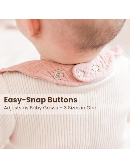 Baberos de Muselina Konssy para Bebés - 100% Algodón, 3-Pack