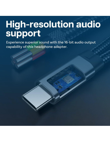 Divisor USB-C 2-en-1 MMOBIEL con Carga Rápida 60W y Audio 16-Bit