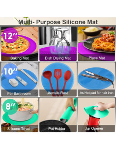 KooMall Alfombrilla Multiusos Silicona 5 Piezas 30 cm a 10 cm 2