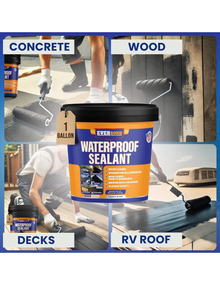 Sellador Impermeable Everbond 3.78L - Caucho Líquido Flexible