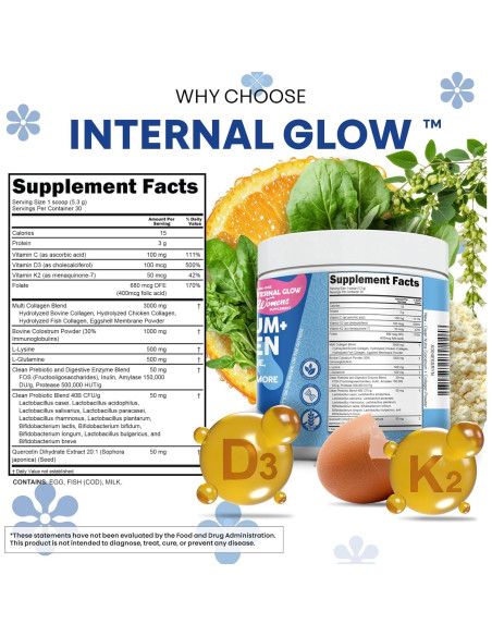 Polvo de Calostro Bovino Clean Nutra 226g con Colágeno y Probioticos