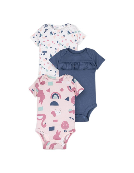 Bodies de Manga Corta Lamaze Orgánico Bebé 3 Meses Rosa