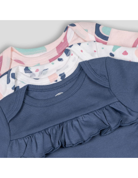 Bodies de Manga Corta Lamaze Orgánico Bebé 3 Meses Rosa