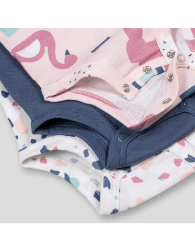 Bodies de Manga Corta Lamaze Orgánico Bebé 3 Meses Rosa