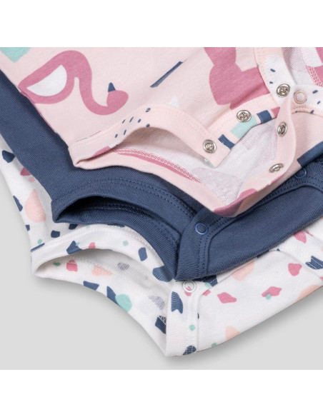 Bodies de Manga Corta Lamaze Orgánico Bebé 3 Meses Rosa