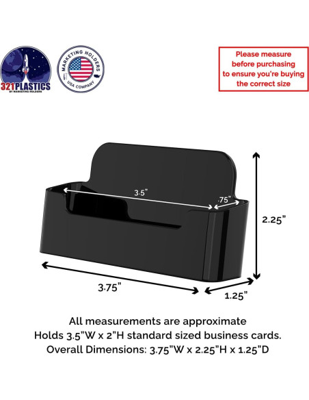 Soportes de Tarjetas de Visita Acrílico Negro 100 Unidades