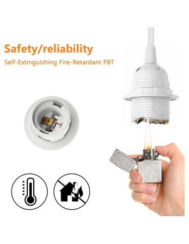 Kit de Lámpara Colgante E26/E27 4.88m con Interruptor y Accesorios