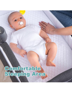 Cuna de Lado RONBEI para Bebé Gris Oscuro con Ruedas 2