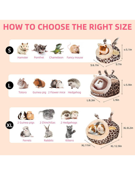 Cama y Escondite para Conejillos de Indias LEFTSTARER - Jirafa
