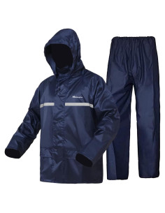 Traje de Lluvia Impermeable Unisex HANMENGXUAN 3X-Ligero Azul