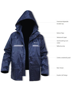 Traje de Lluvia Impermeable Unisex HANMENGXUAN 3X-Ligero Azul 2