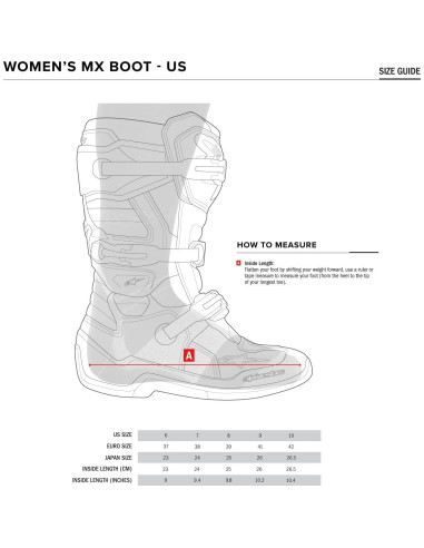 Botas de Motocicleta Alpinestars Stella Tech 3 Mujer 8 Negro/Blanco