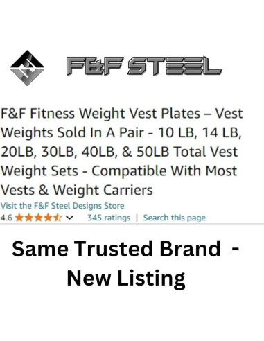 Chaleco con Pesas Ajustable F&F STEEL 1.7 kg - Fitness y Rucking