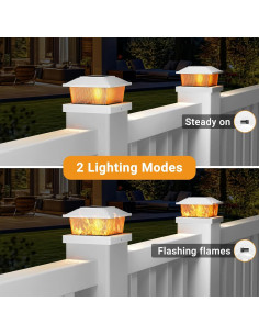 Luces de Postes Solares BTFarm con Llama Parpadeante - Paquete de 4 2