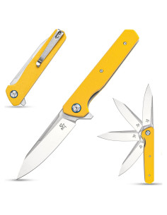 Cuchillo Plegable Sitivien ST135 D2 Mango G10 Amarillo 22.4 cm