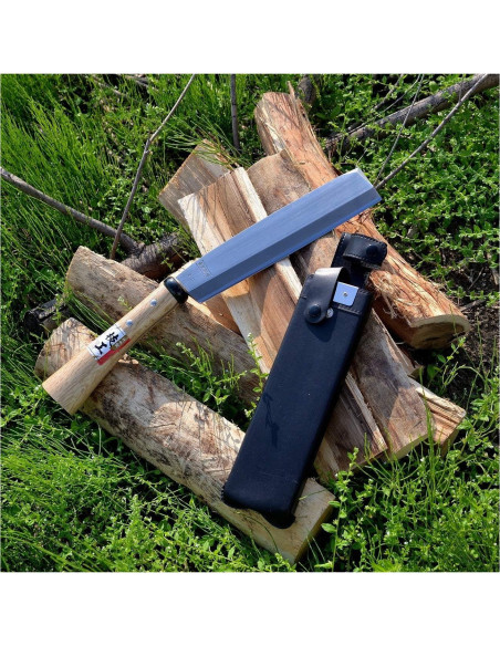 Hacha Nata Japonesa KAKURI 20.8 cm Acero Yasuki con Funda