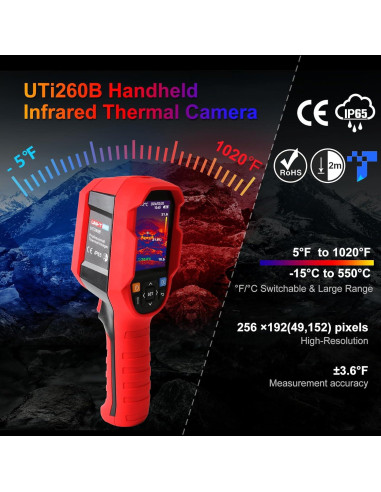 Cámara Térmica UNI-T UTi260B con Lente Macro 256x192