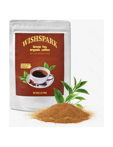 Café Orgánico de Té Verde Wishpark 190.5g - Café Arábica y Extracto