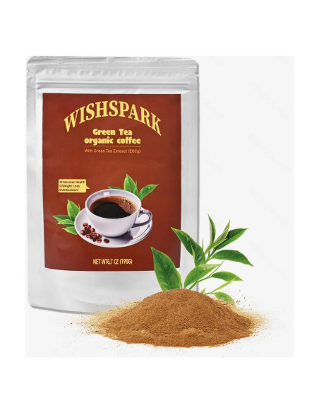 Café Orgánico de Té Verde Wishpark 190.5g - Café Arábica y Extracto