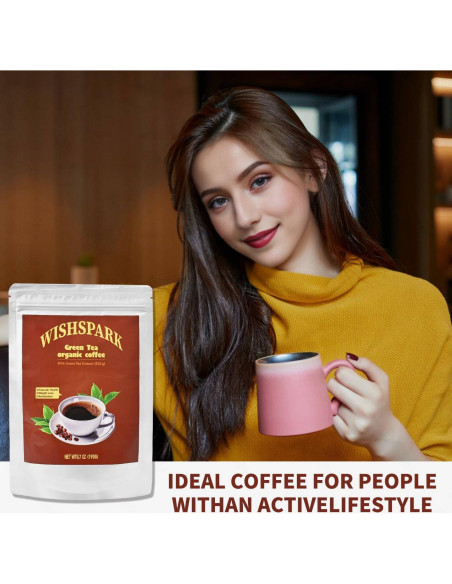 Café Orgánico de Té Verde Wishpark 190.5g - Café Arábica y Extracto