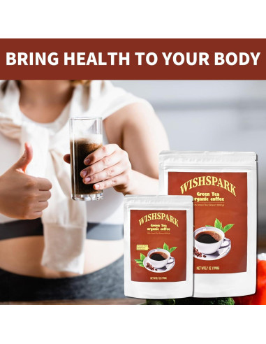 Café Orgánico de Té Verde Wishpark 190.5g - Café Arábica y Extracto
