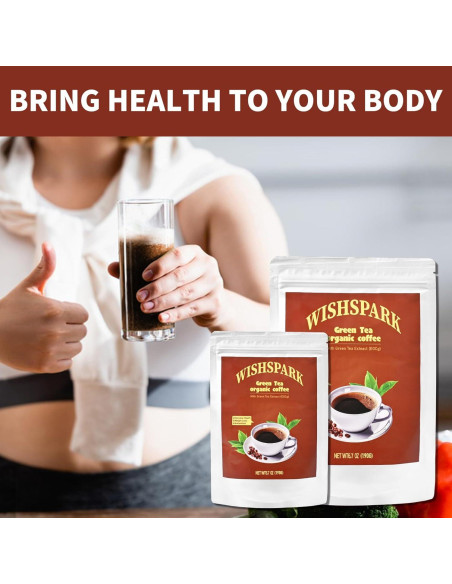 Café Orgánico de Té Verde Wishpark 190.5g - Café Arábica y Extracto