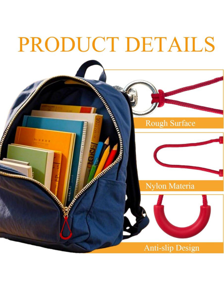 100 Tiradores de Cremallera Renashed en 10 Colores para Mochilas