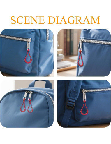 100 Tiradores de Cremallera Renashed en 10 Colores para Mochilas