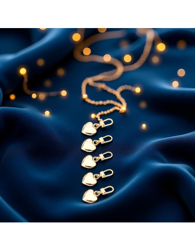 5 Tiradores de Cremallera Corazón Dorado Jowxsx para Ropa