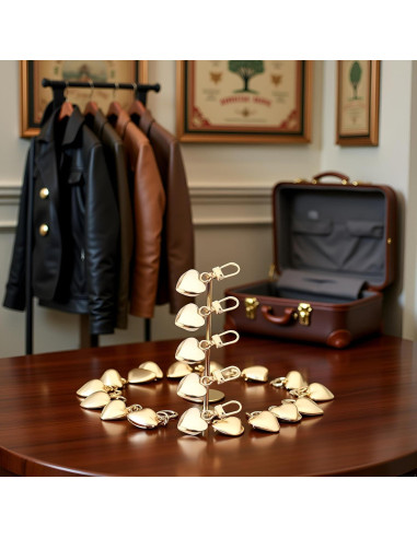 5 Tiradores de Cremallera Corazón Dorado Jowxsx para Ropa