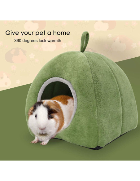 Cama para Cobayas YUEPET 2 Piezas - Refugio Lavable Verde y Gris