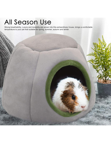 Cama para Cobayas YUEPET 2 Piezas - Refugio Lavable Verde y Gris