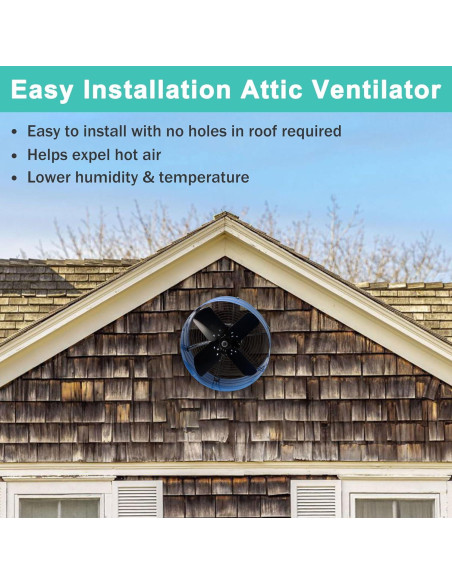 Ventilador de Ático Hipoilk 15" con Termostato 1600 CFM