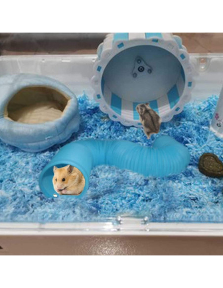 Túneles para Hámster PINVNBY 2 Pcs Plegables 21 cm Azul