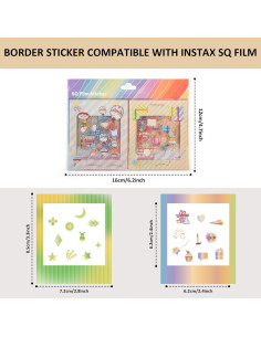 12 Stickers de Borde Arcoíris HIYQIN para Fujifilm Instax SQ 2