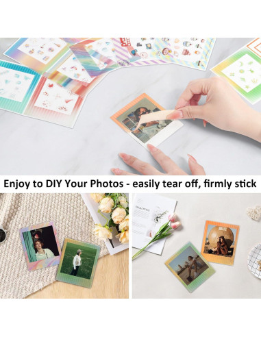12 Stickers de Borde Arcoíris HIYQIN para Fujifilm Instax SQ
