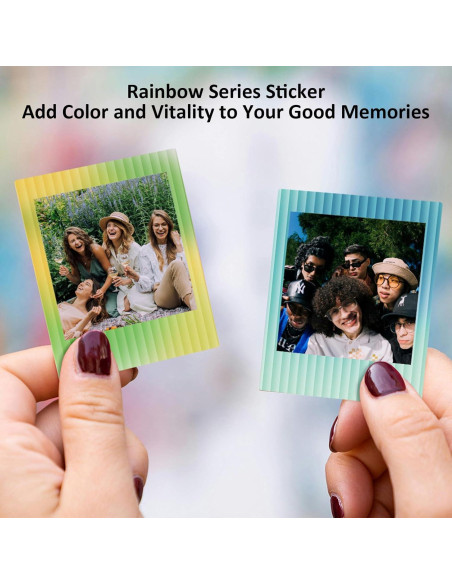 12 Stickers de Borde Arcoíris HIYQIN para Fujifilm Instax SQ