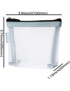 5 Piezas Monederos de Malla Nylon Transparente Organizador 2