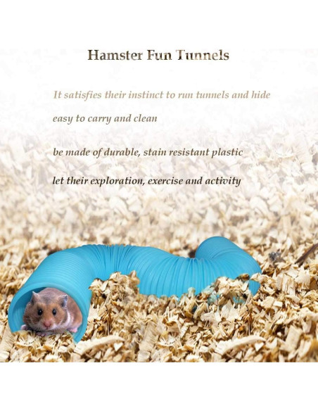 Túneles para Hámster PINVNBY 2 Pcs Plegables 21 cm Azul